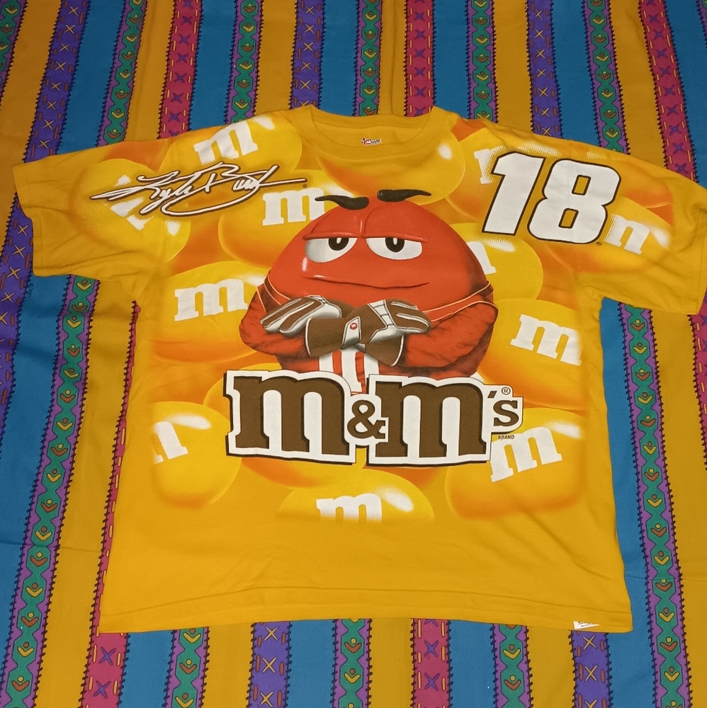 2008 Nascar M&M's Kyle Busch All Over Print Shirt Vintage Tee M&Ms Y2K AOP
